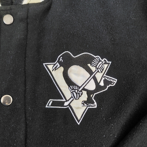 VINTAGE NHL x GIII Pittsburgh Penguins Embroidered Insulated Y2K Hockey Bomber J - Picture 2 of 13